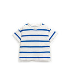 Camiseta manga corta rayas azules y blancas