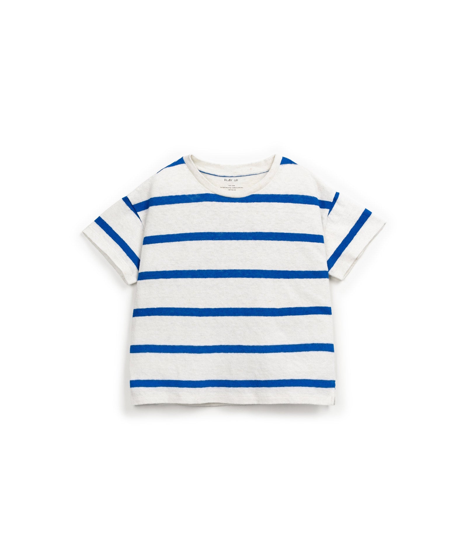 Camiseta manga corta rayas azules y blancas