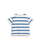 Camiseta manga corta rayas azules y blancas