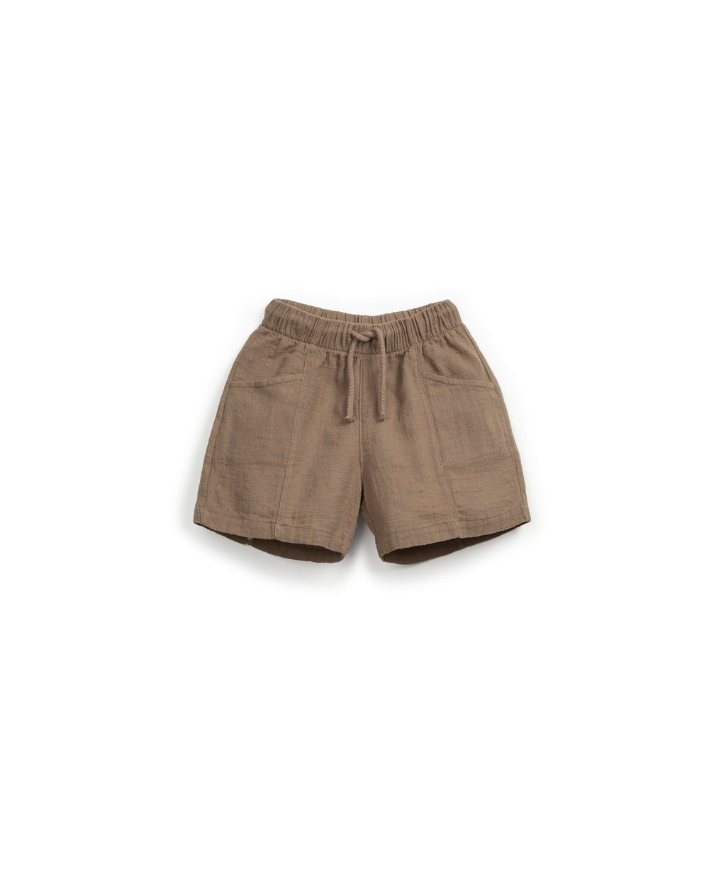 Pantalón corto algodón marrón