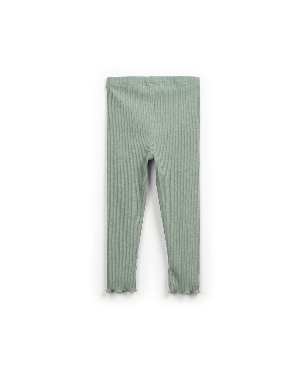 Legging verde canalé