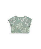 Camiseta verde con estampado floral