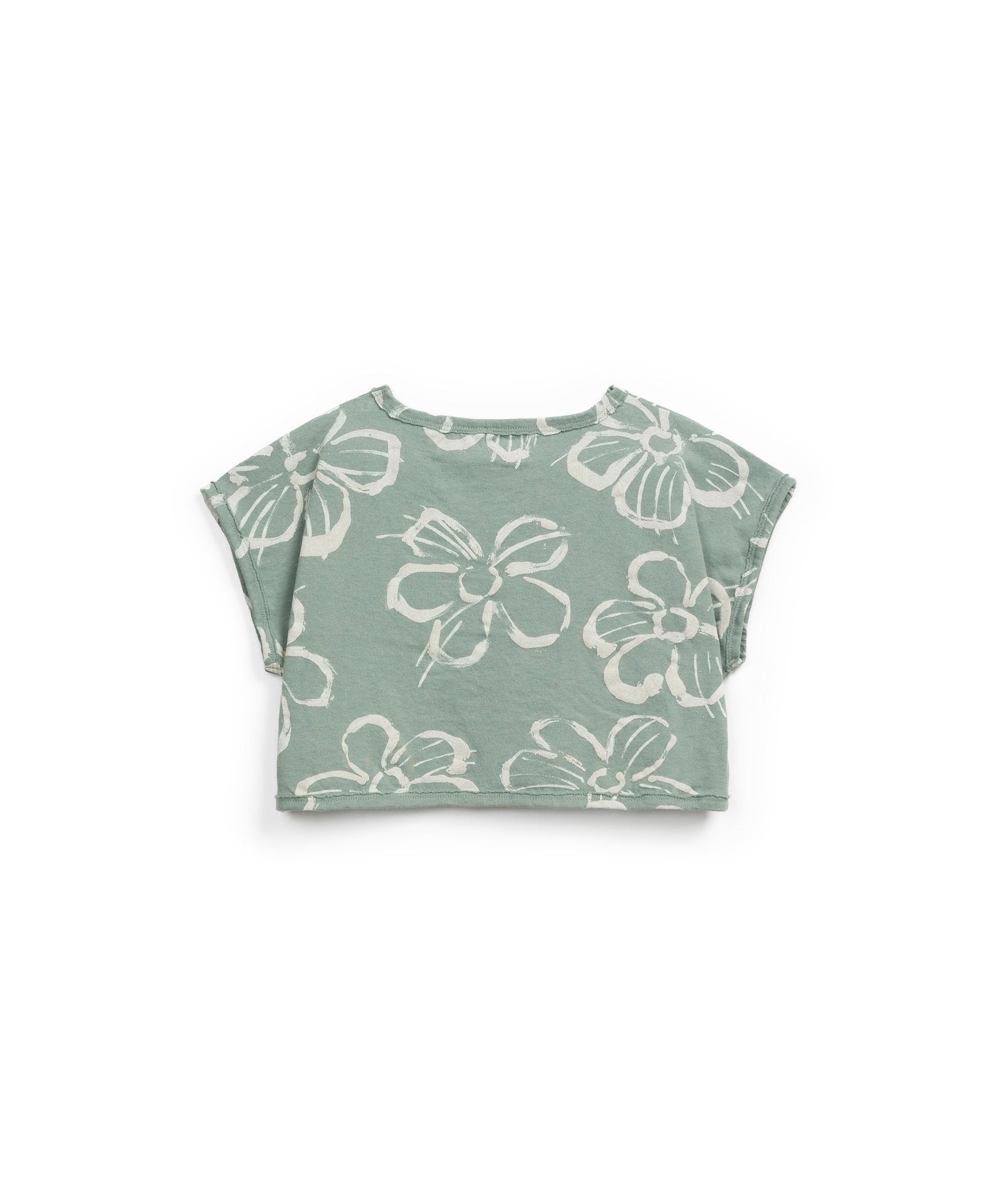 Camiseta verde con estampado floral