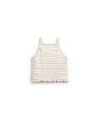 Top beige a rayas sin mangas