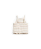 Top beige a rayas sin mangas