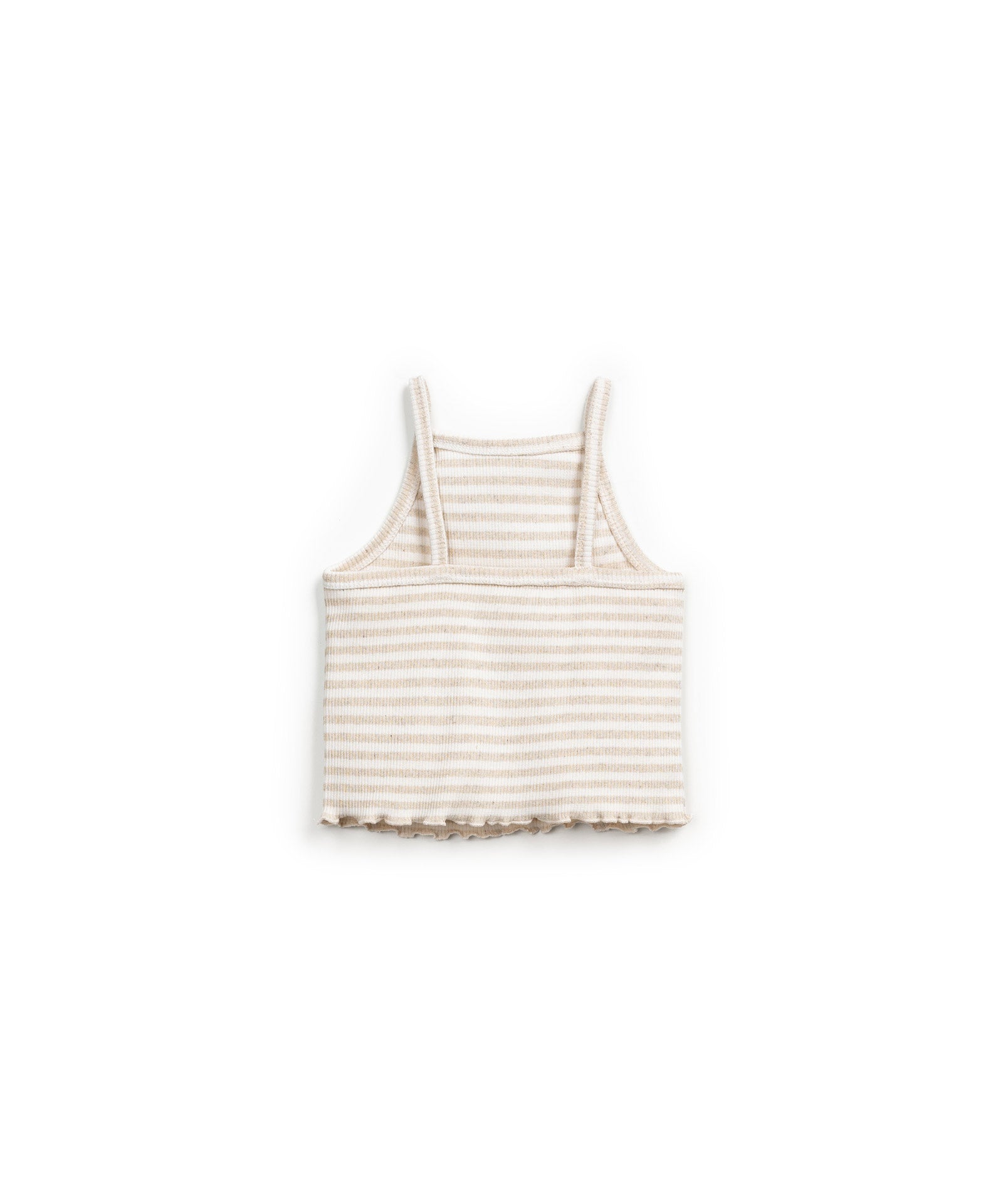 Top beige a rayas sin mangas