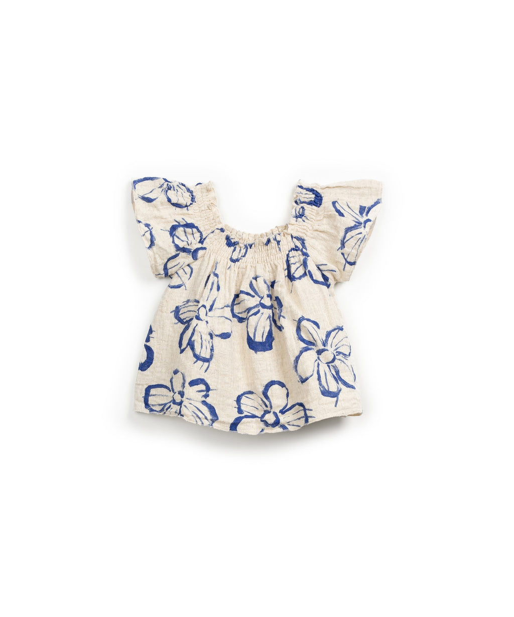 Túnica estampado floral algodón y lino
