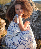 Vestido de tirantes de algodón y lino con estampado floral