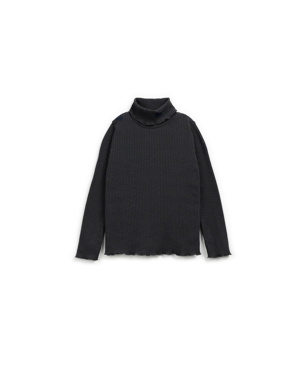 Camiseta manga larga gris canalé