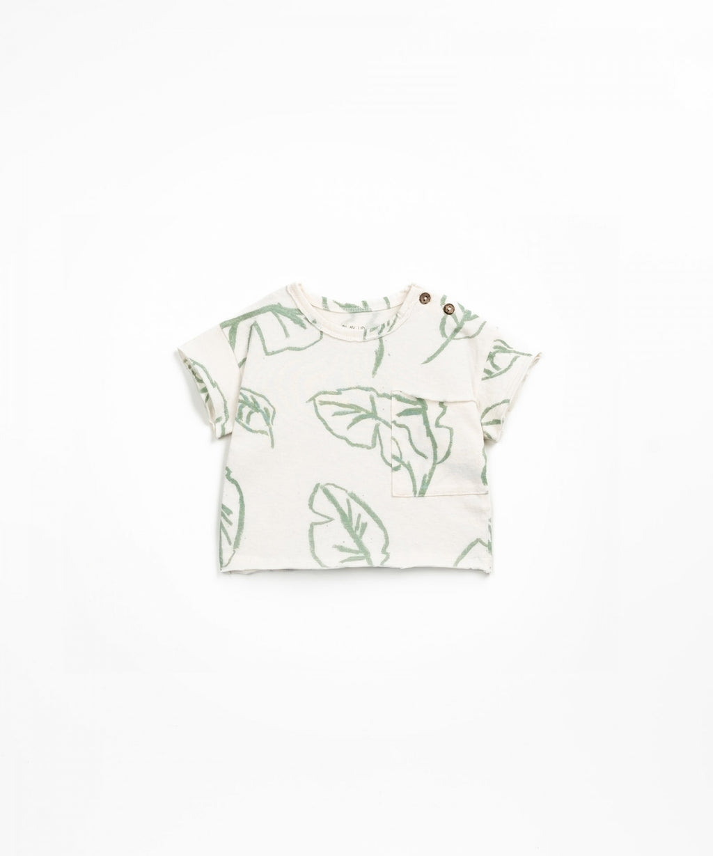 Camiseta manga corta hojas verdes