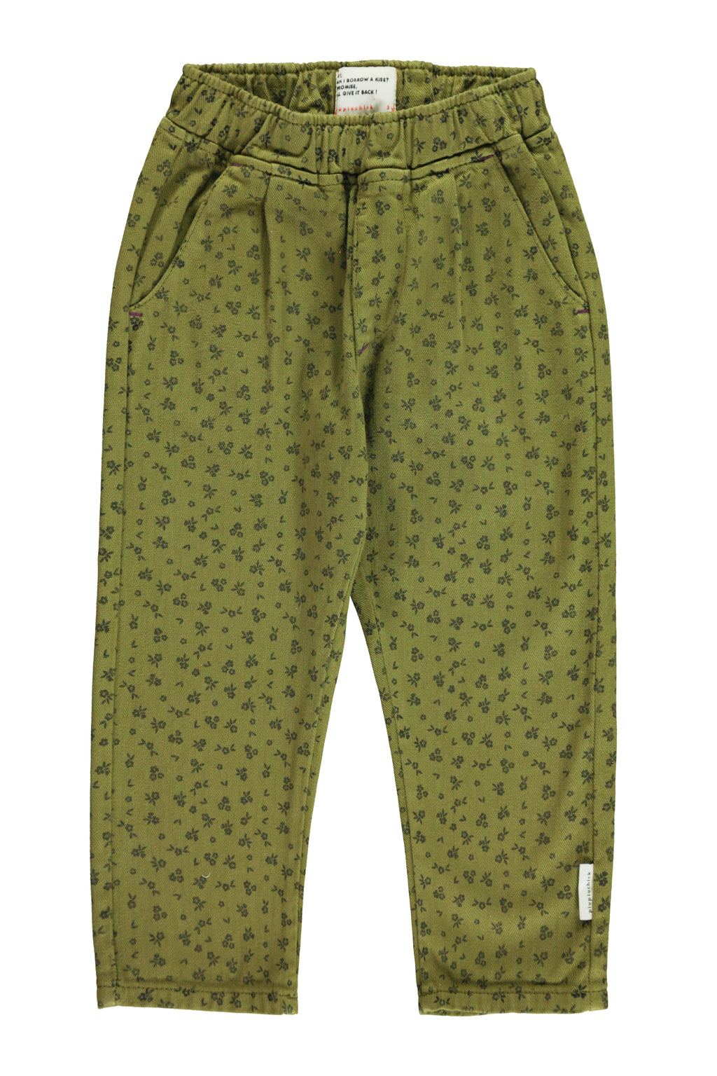 Pantalones Khaki w/ black flowers