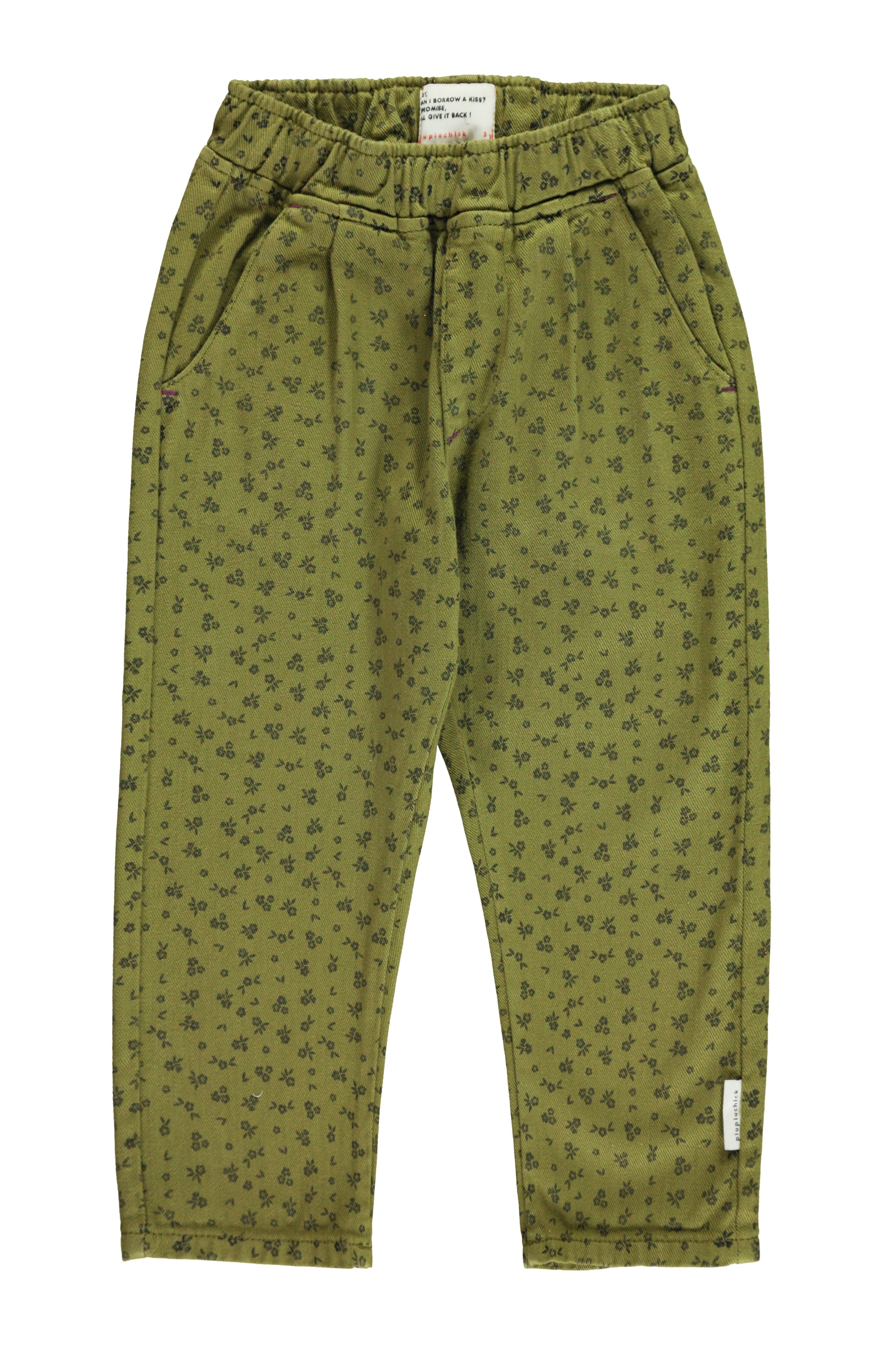 Pantalones Khaki w/ black flowers