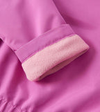 Chaqueta impermeable rosa corazones cisne