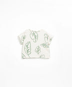Camiseta manga corta hojas verdes