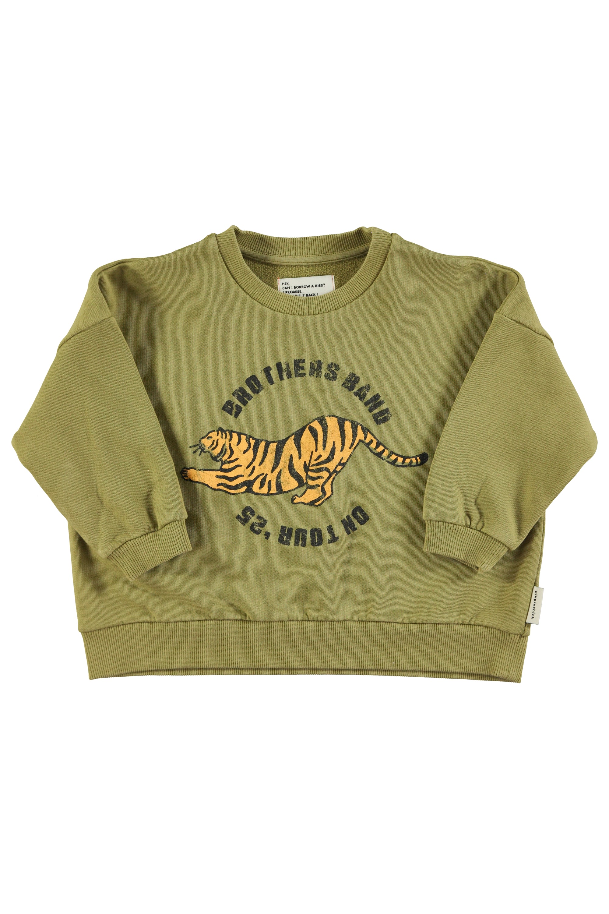 Sudadera verde oliva con tigre