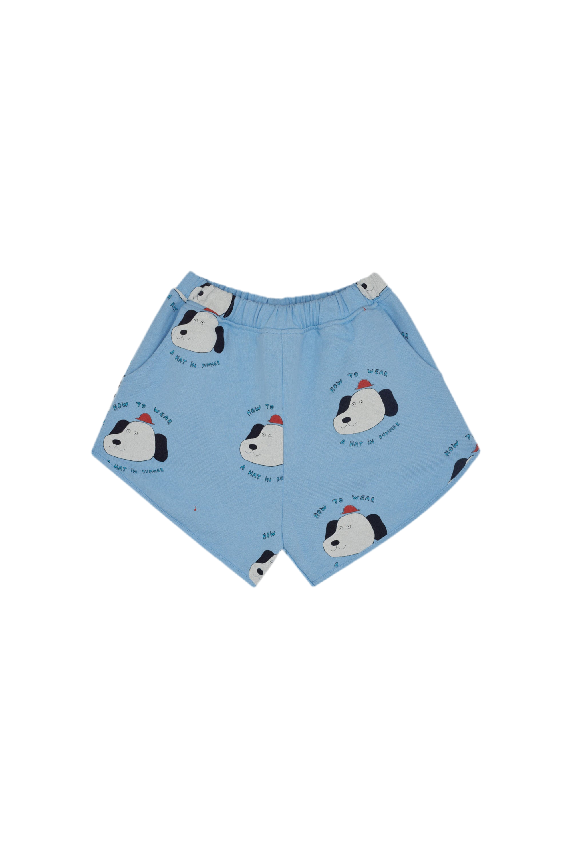 Pantalón corto azul cielo con estampado de perros muy divertidos 