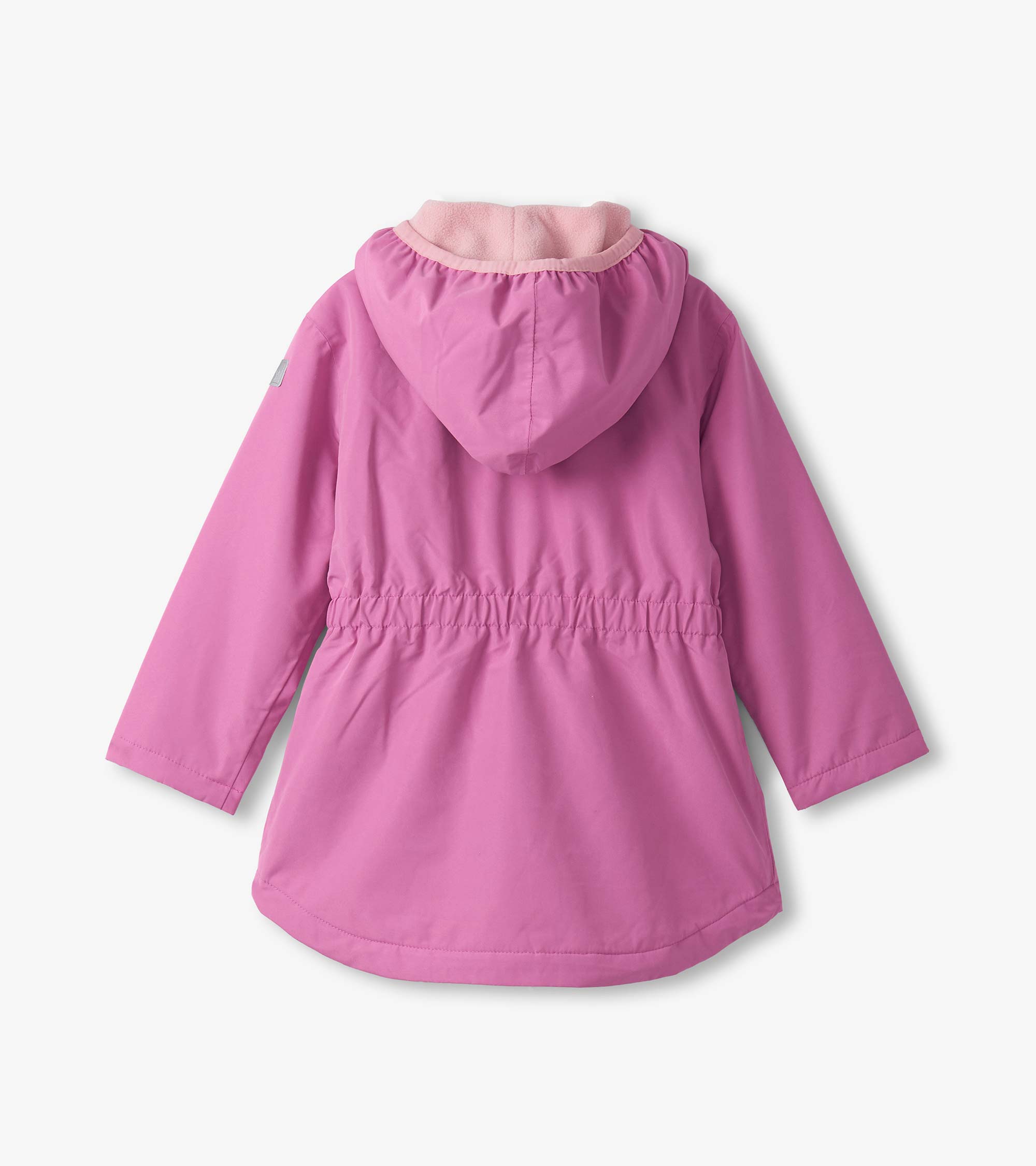 Chaqueta impermeable rosa corazones cisne