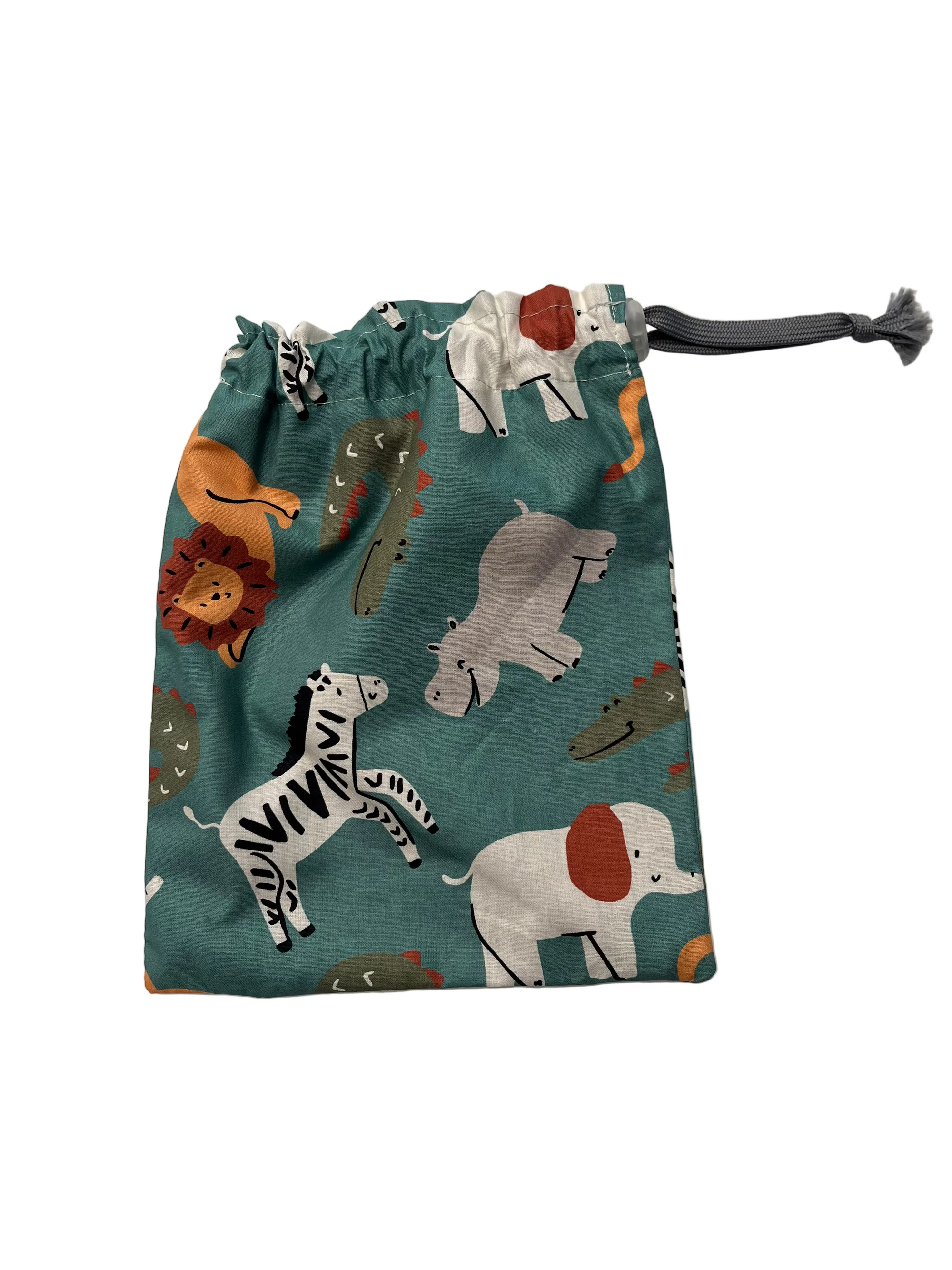 Bolsa impermeable para merienda animales fondo verde