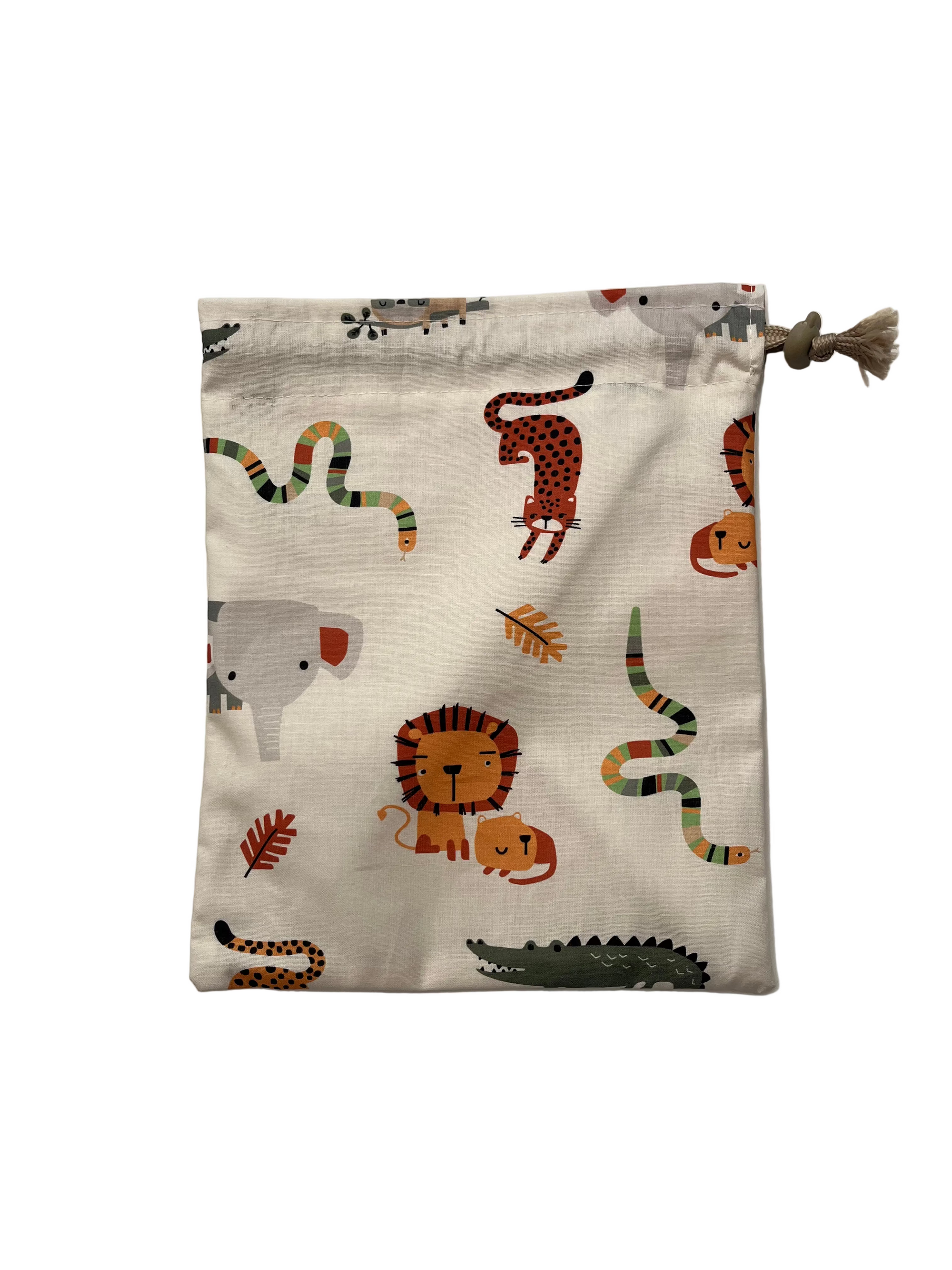 Bolsa impermeable para merienda animales fondo blanco