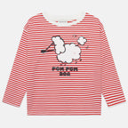 Camiseta  manga larga rayas pom pom