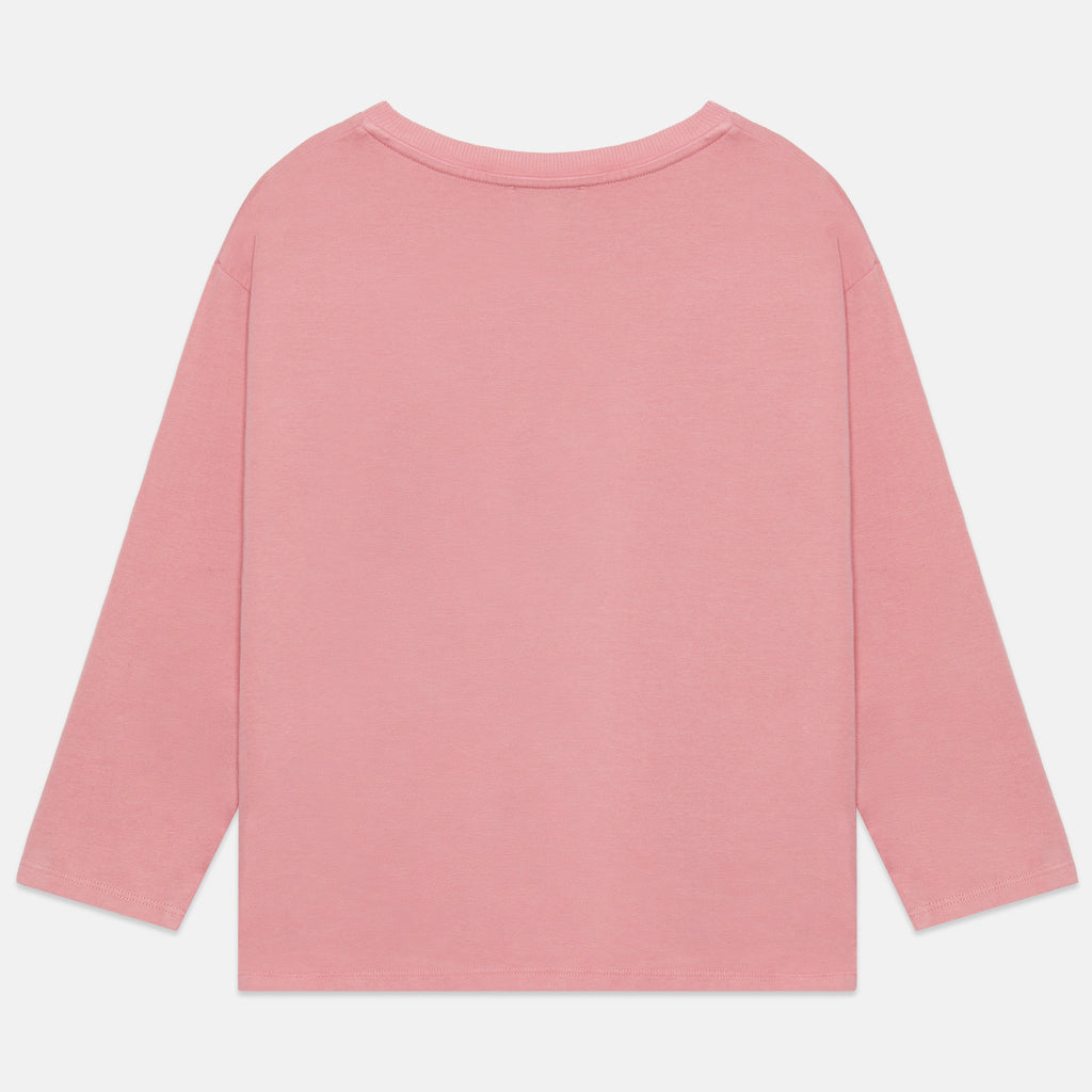 Camiseta rosa manga larga Messy Hair