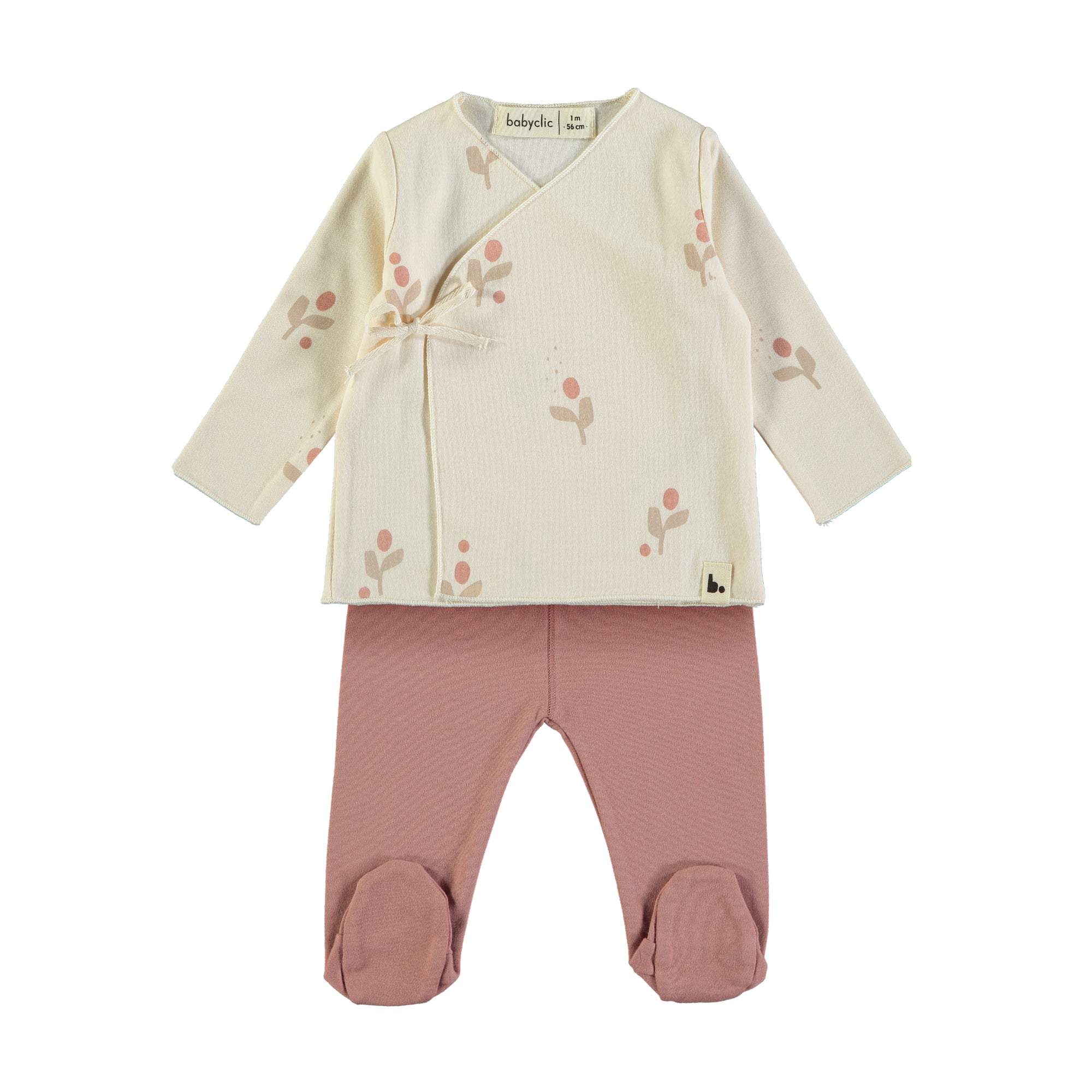 Primera Puesta Jubón+ Polaina FLOR CREAM 0M