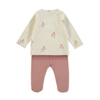 Primera Puesta Jubón+ Polaina FLOR CREAM 0M