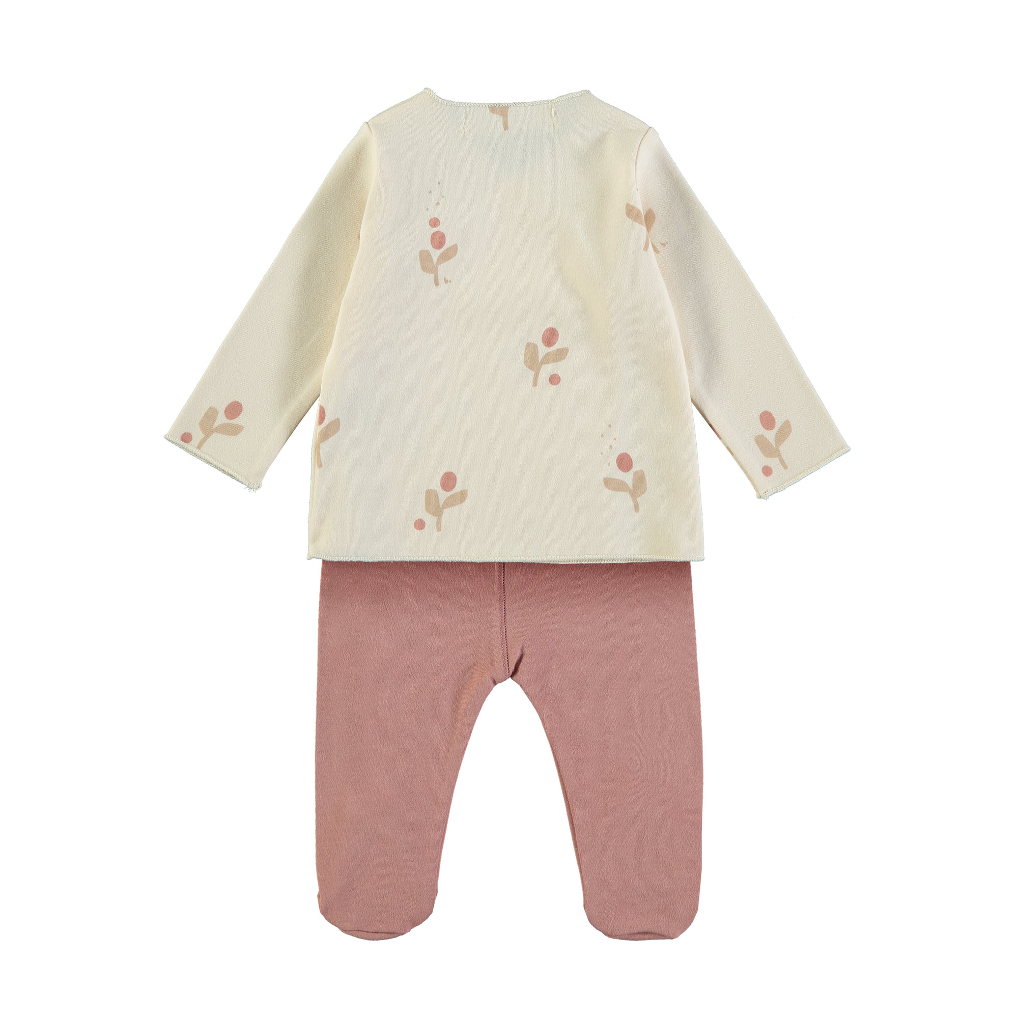Primera Puesta Jubón+ Polaina FLOR CREAM 0M