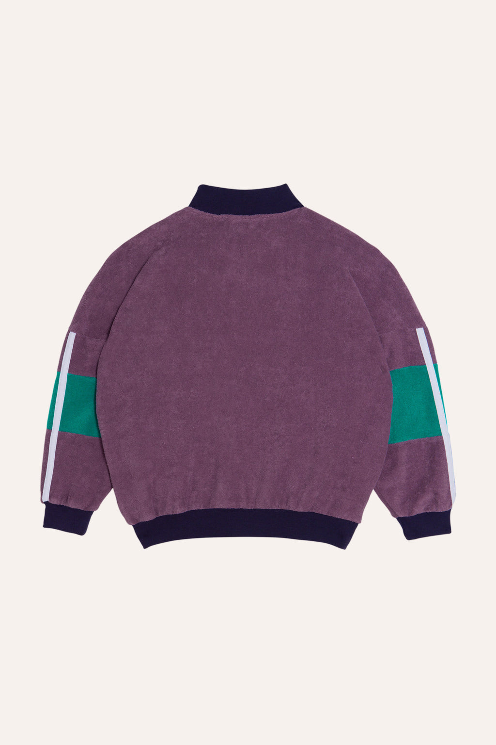 PURPLE COLOR BLOCK KIDS ZIPPED SWEATSHIRT