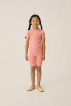 Legging ciclista rosa con estrellas amarillas The Campamento