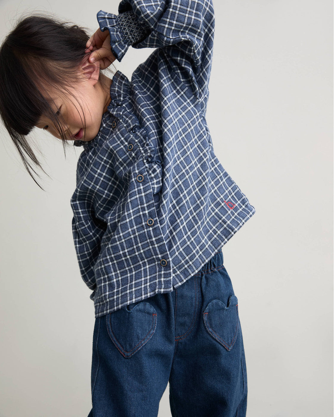 Blusa de tartán | Azul Marino