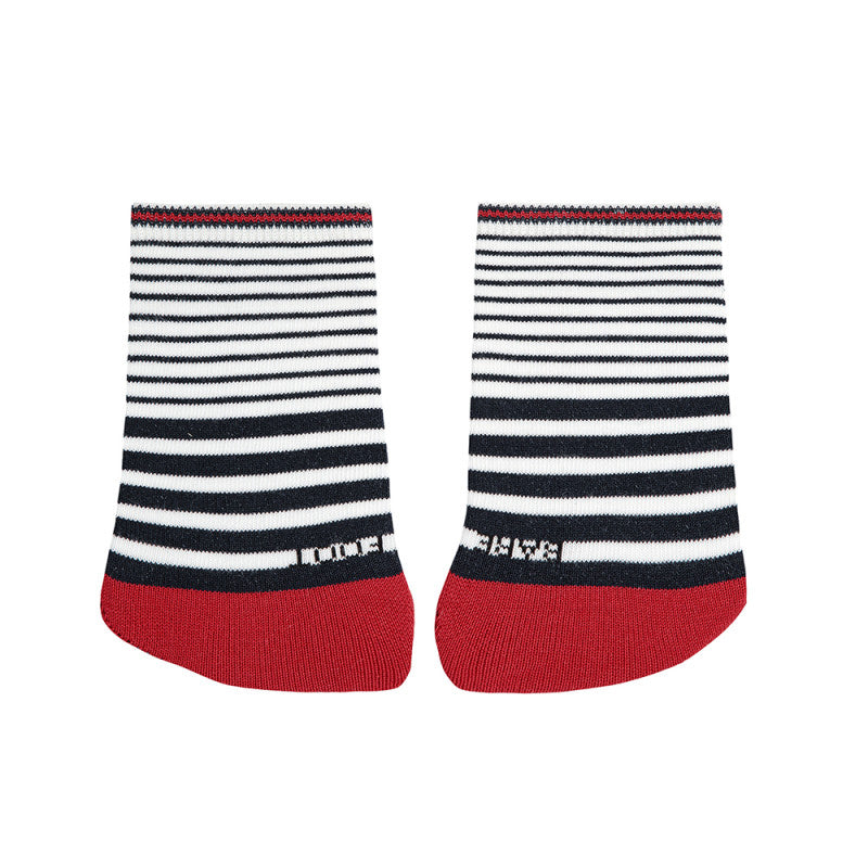 Calcetines Barefoot rayas puntera roja
