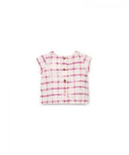 Camisa de cuadros rosa bebé