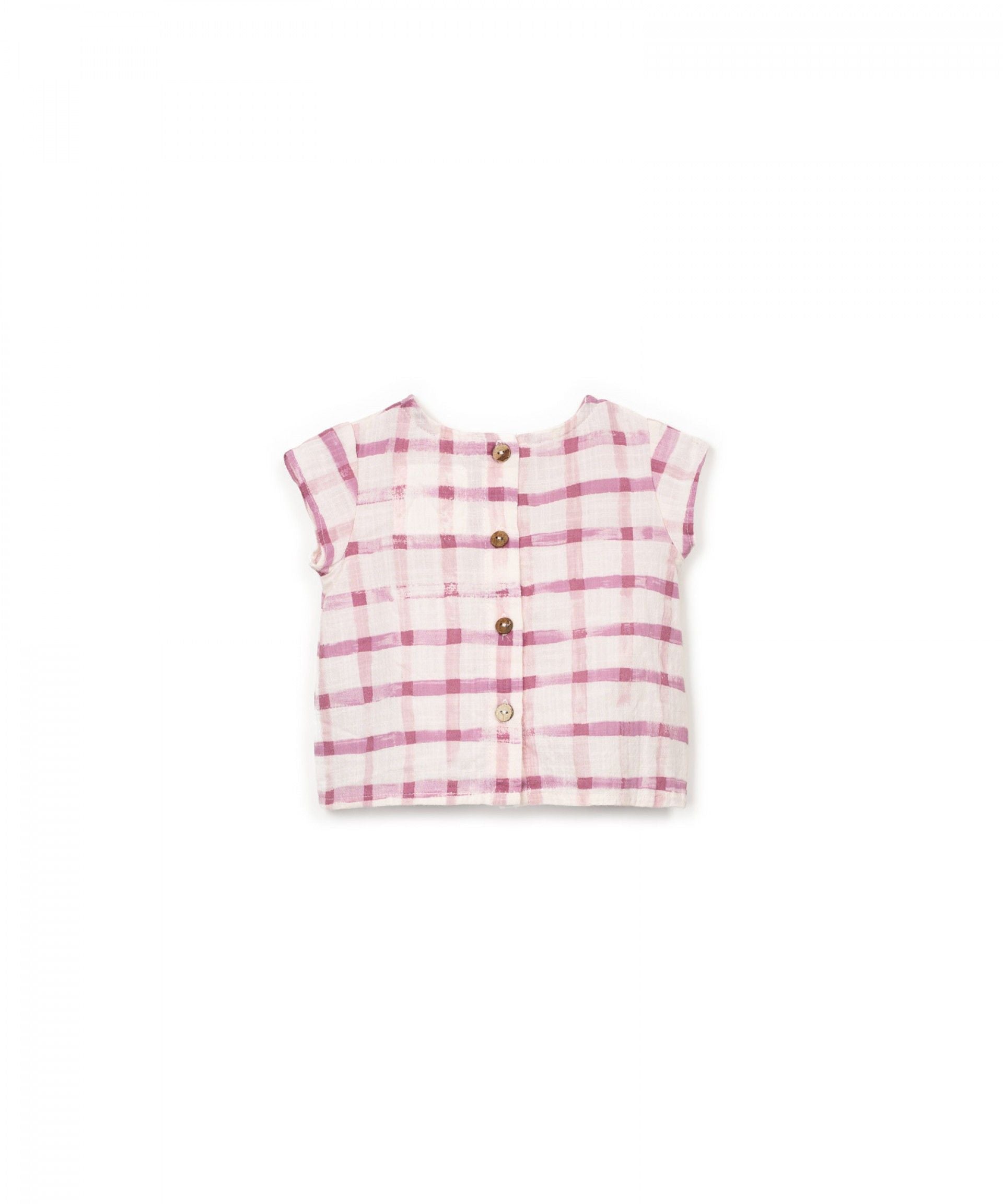 Camisa de cuadros rosa bebé