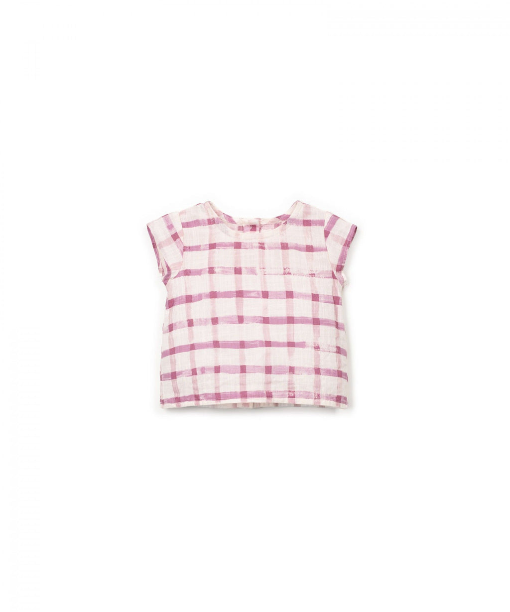 Camisa de cuadros rosa bebé