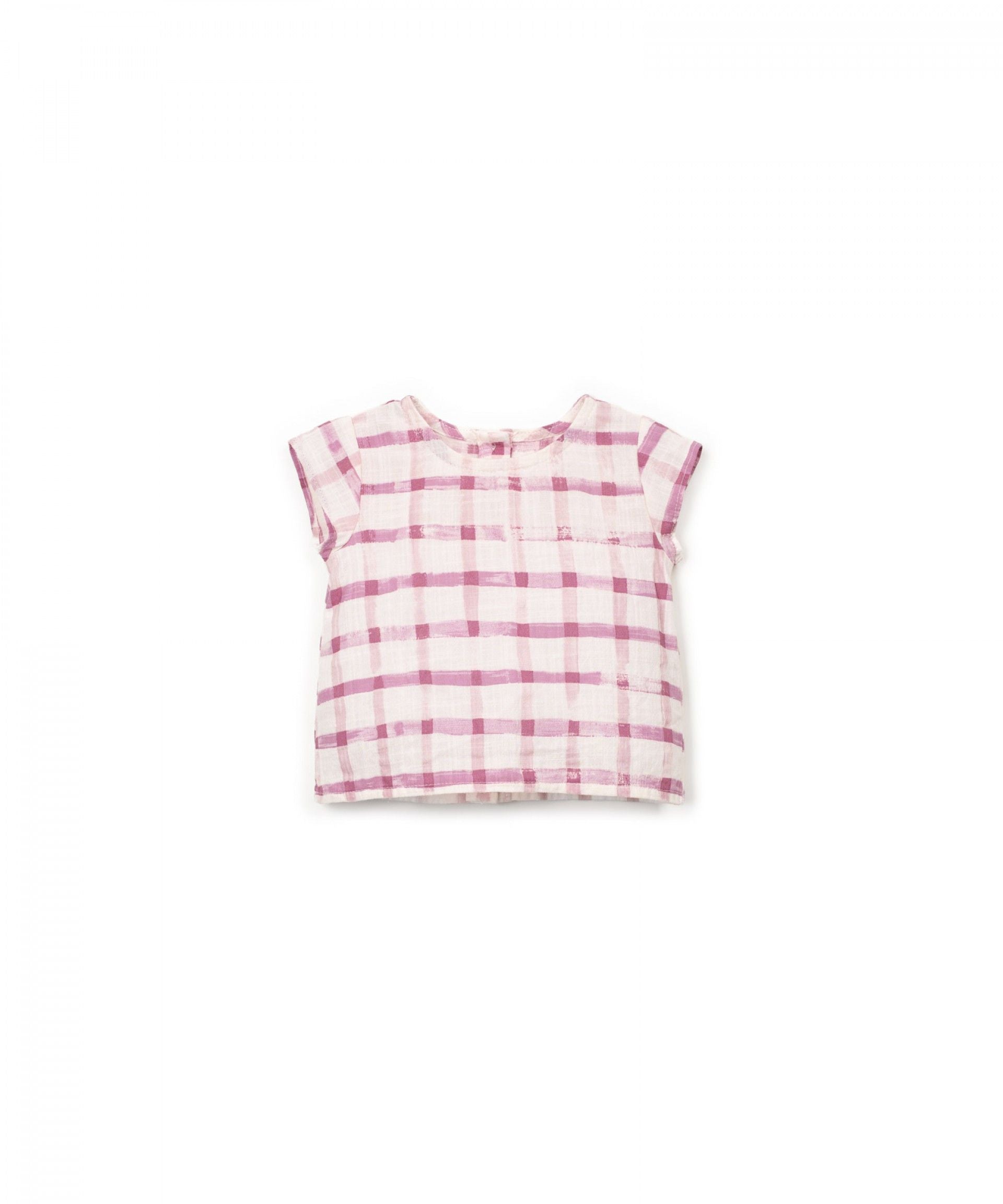 Camisa de cuadros rosa bebé
