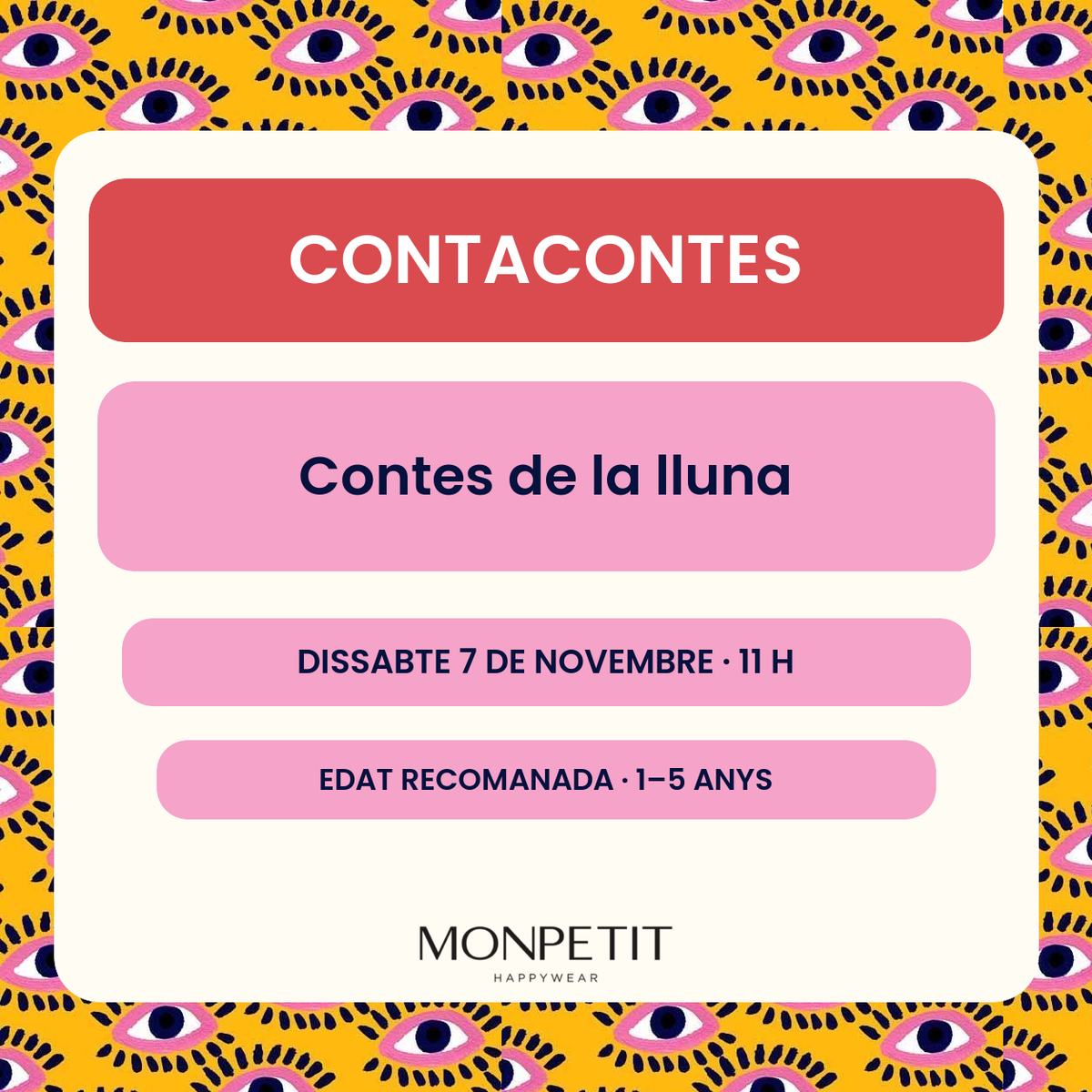 Contes de la lluna a MONPETIT · 7 de novembre · 11 h