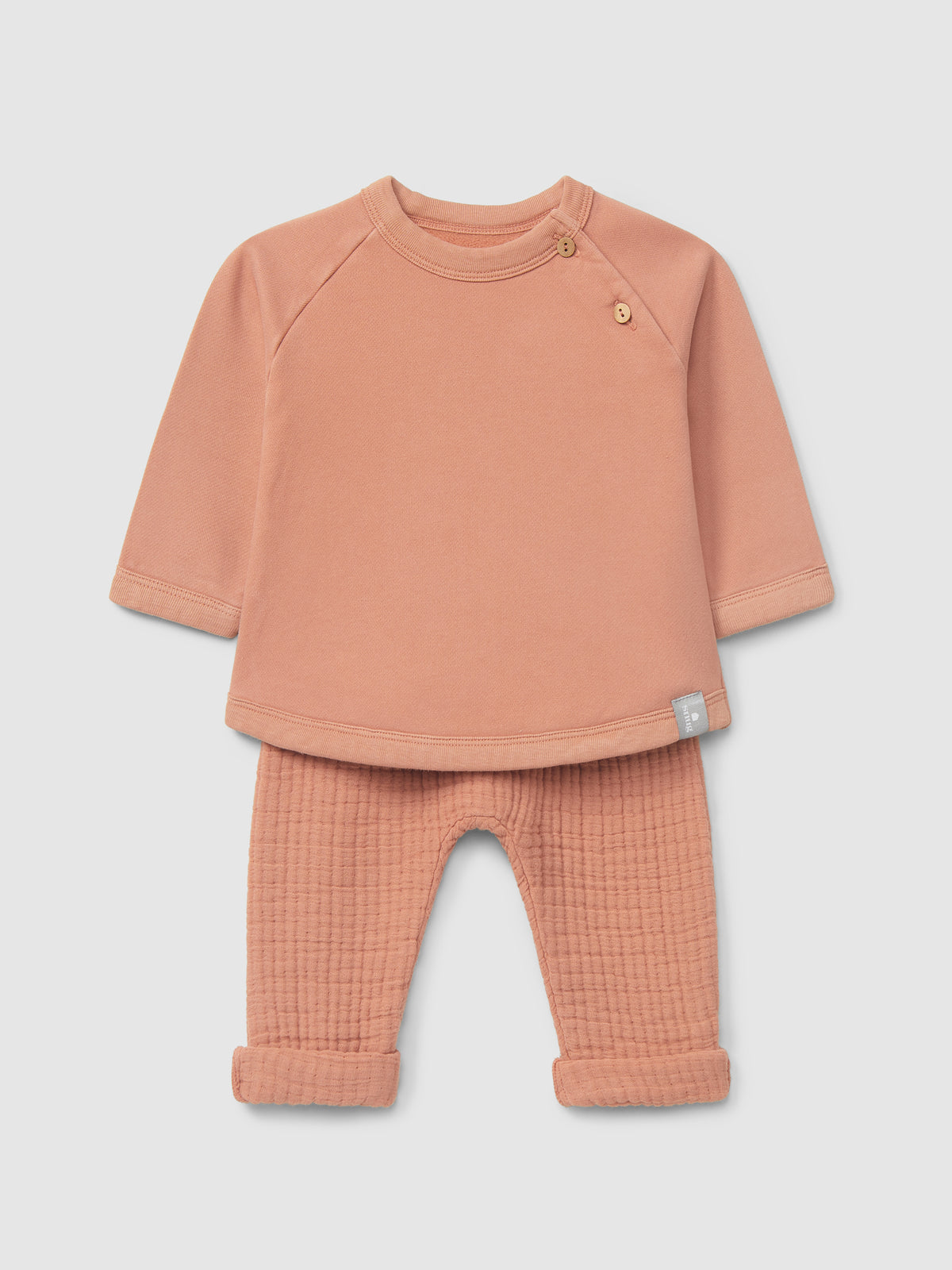 Conjunto de felpa y doble gasa rosa oscuro - vista principal