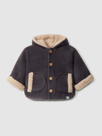 Chaqueta polar con capucha gris - vista principal
