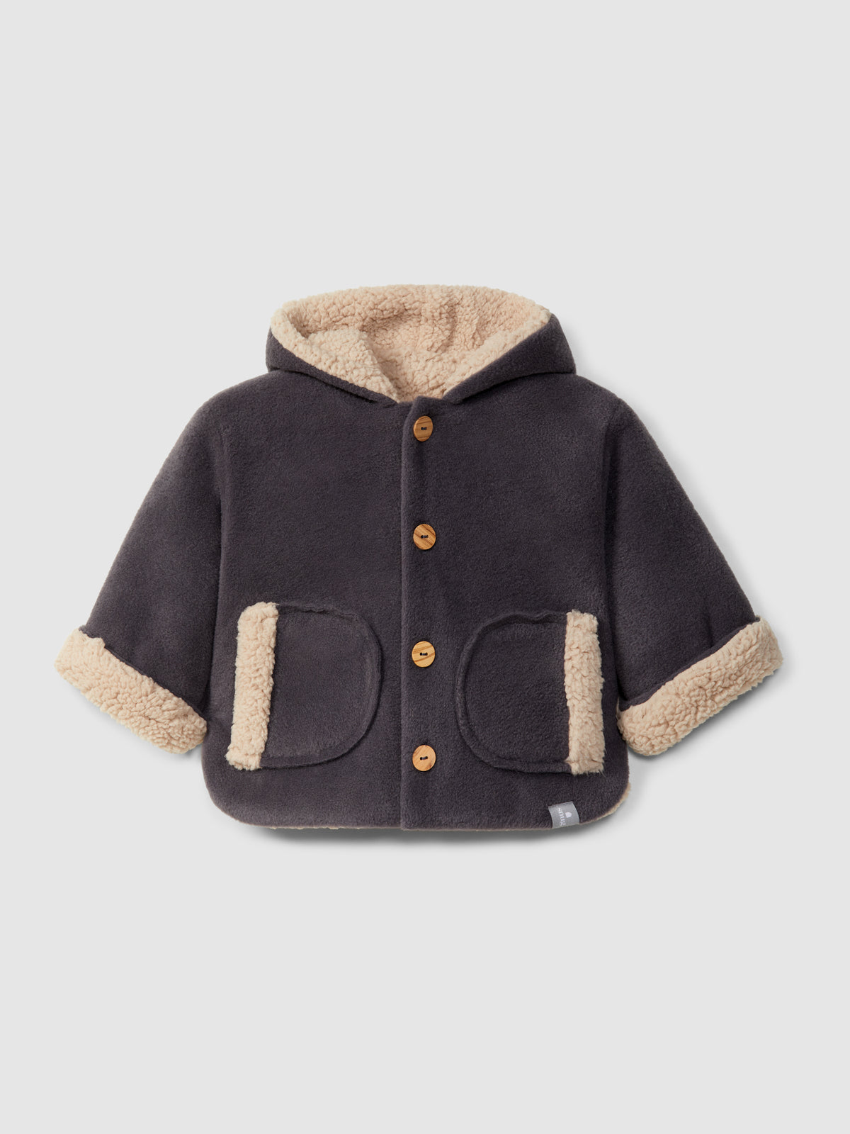 Chaqueta polar con capucha gris - vista principal