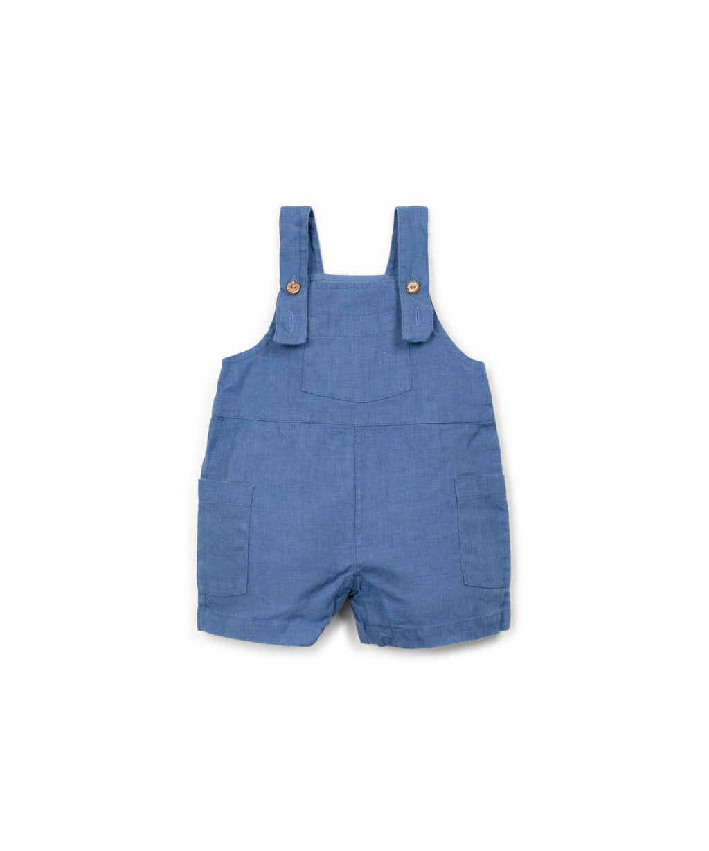 Mono de lino azul bebé