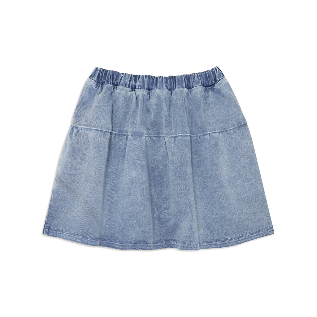 Falda corta azul lavado