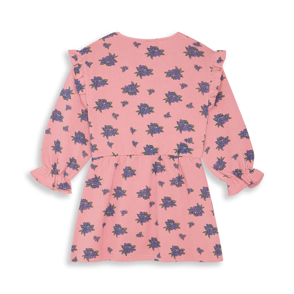 Vestido rosa con estampado de flores