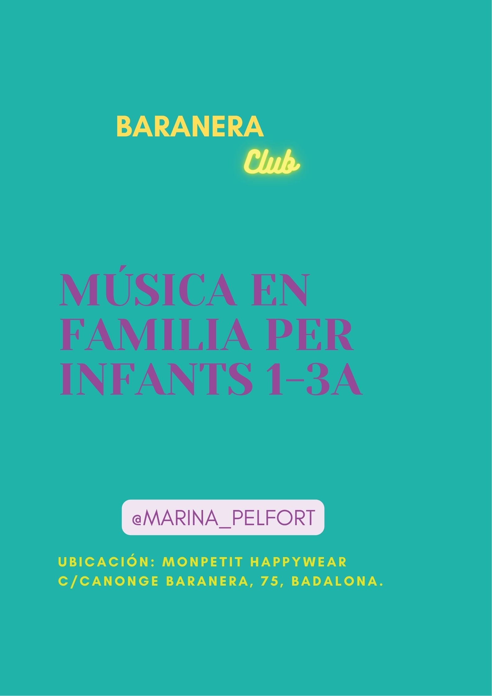 Música en familia INFANTS (1-3A) 8 de novembre