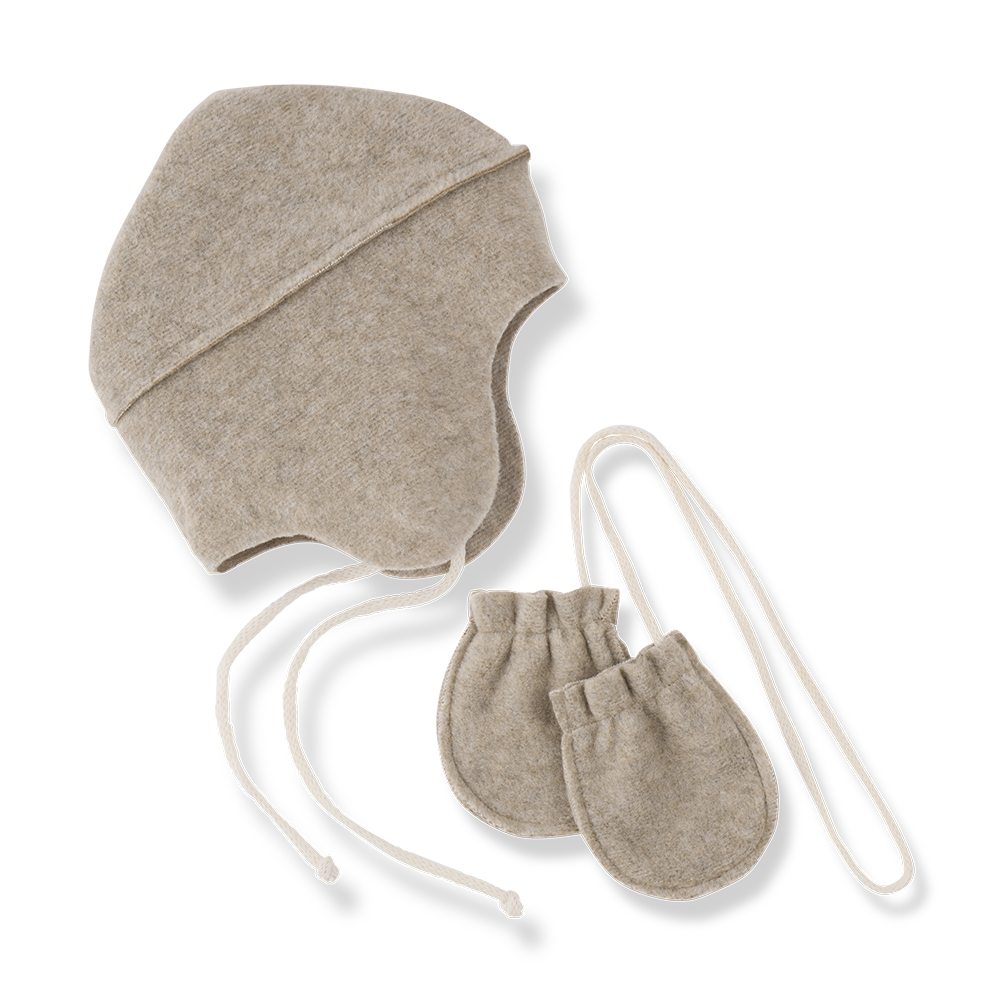 Conjunto gorro y manoplas Albi beige - 1+ in the family - vista principal