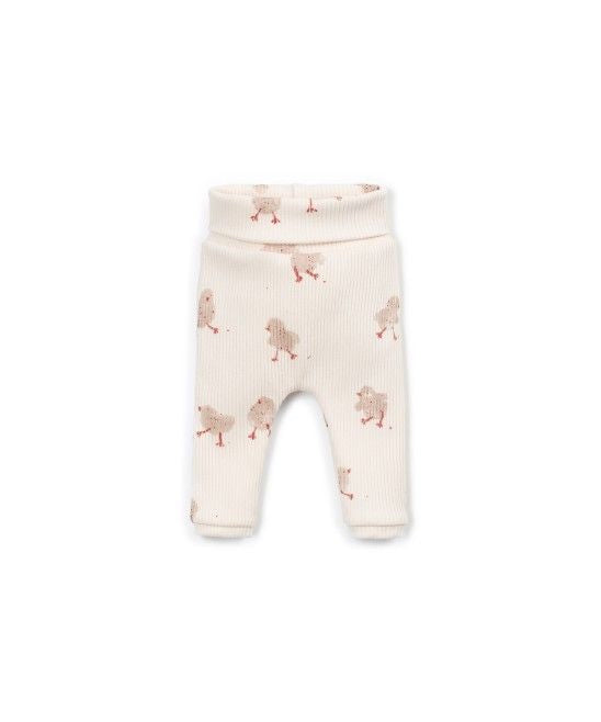 Leggings rib estampado pollitos