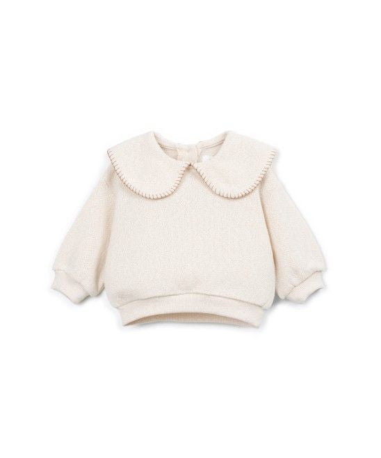 Sudadera jersey cruda con cuello