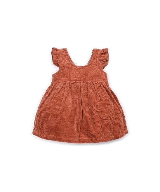 Vestido pana terracota