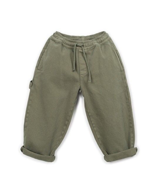 Pantalón en sarga verde Kid