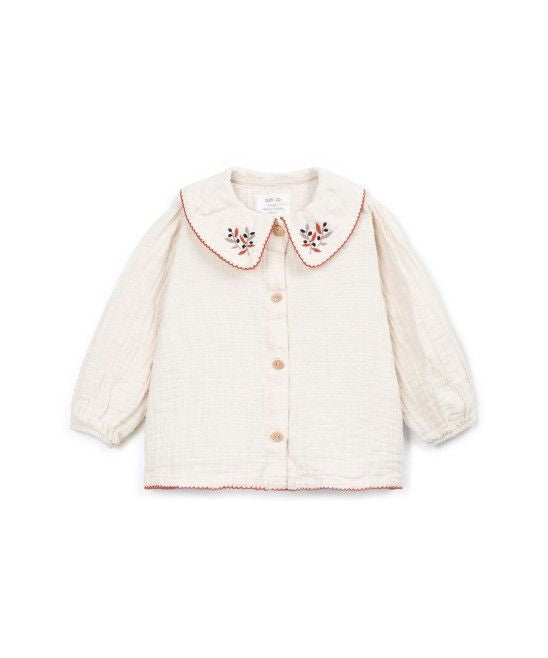 Camisa con cuello floreado Kid